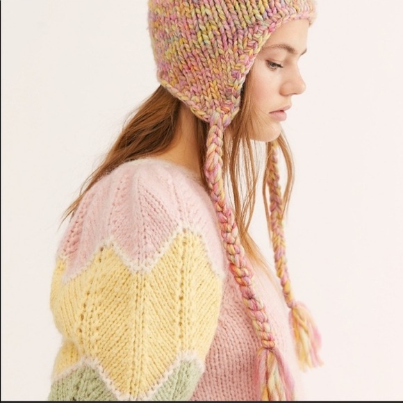Free People Fox Trot Knit Trapper Hat - Picture 2 of 9